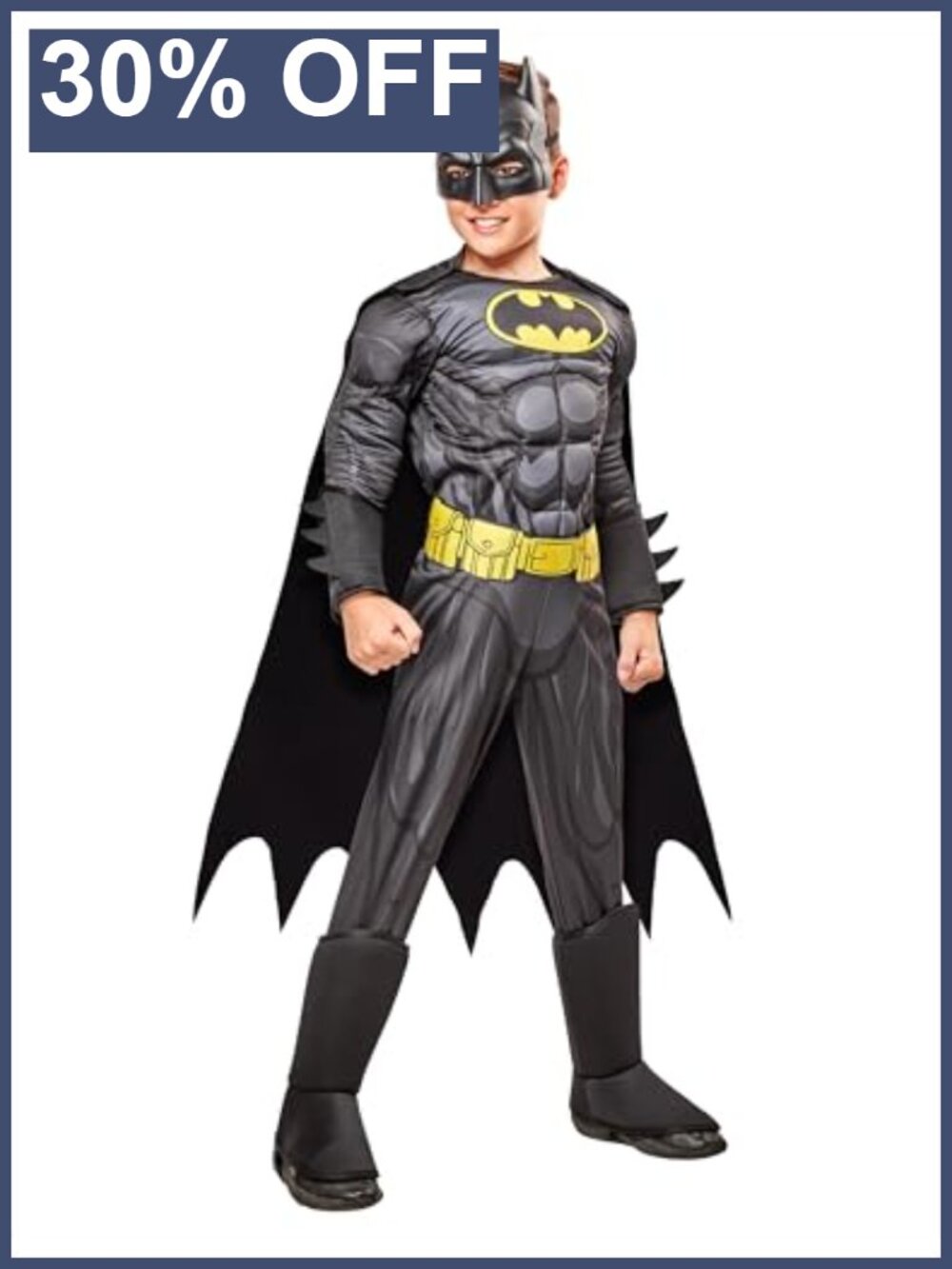 Rubies DC Comics Batman Boys Costume Extra Small 2-4 Padded Jumpsuit Cape Mask